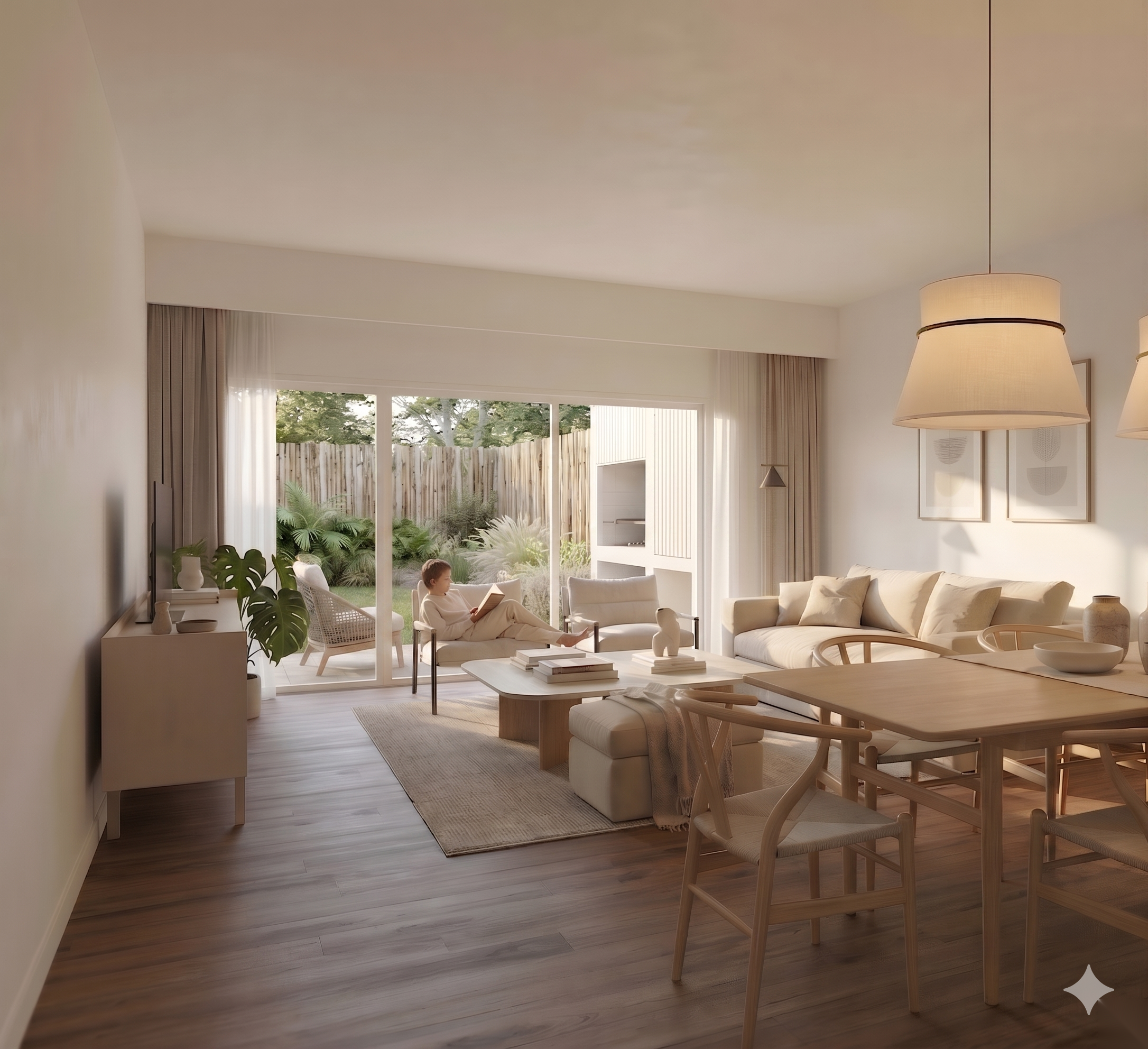 Interior living Limehouse Foresta — Departamentos diseño de autor Olivos